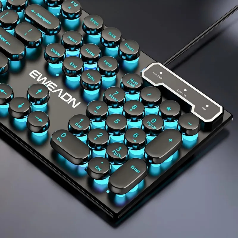 Gaming Keyboard No Rgb - Retro Punk Mekanik Hissiyatlı Klavye Mouse