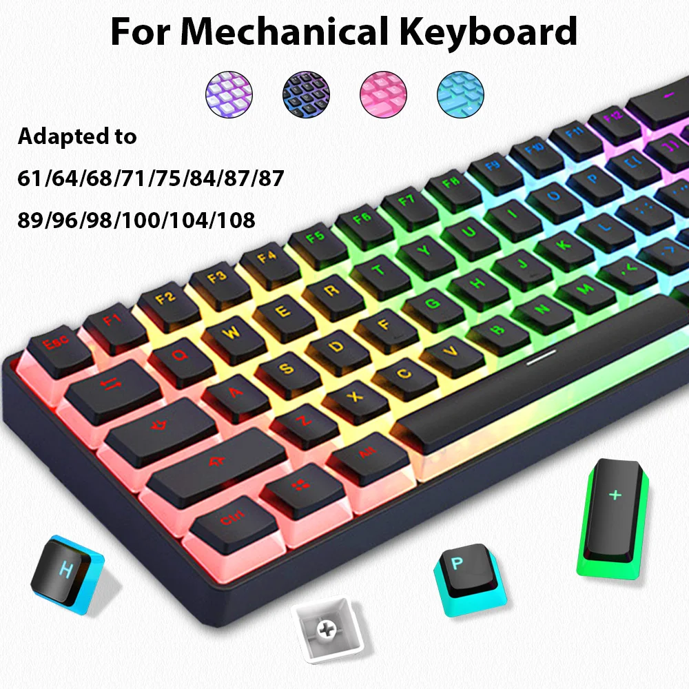 Gaming Keyboard No Rgb - 129 Tuşları Puding Keycaps PBT Çift