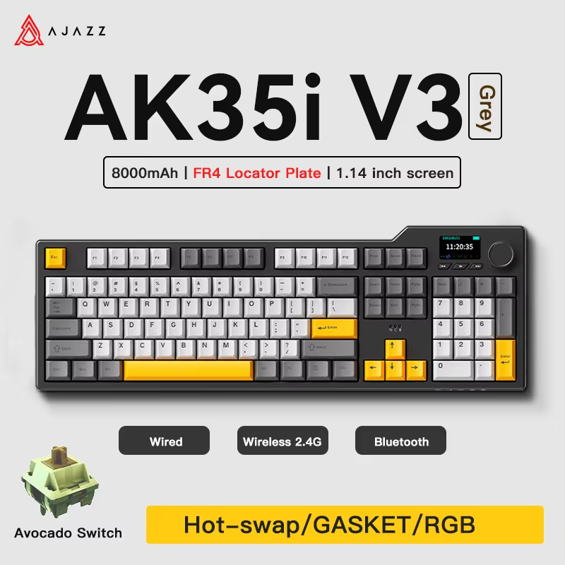 Ajazz AK35I V3 MAX Üç Modlu Ka - Gaming Keyboard Hot Swappable incelemesi ve fiyatı