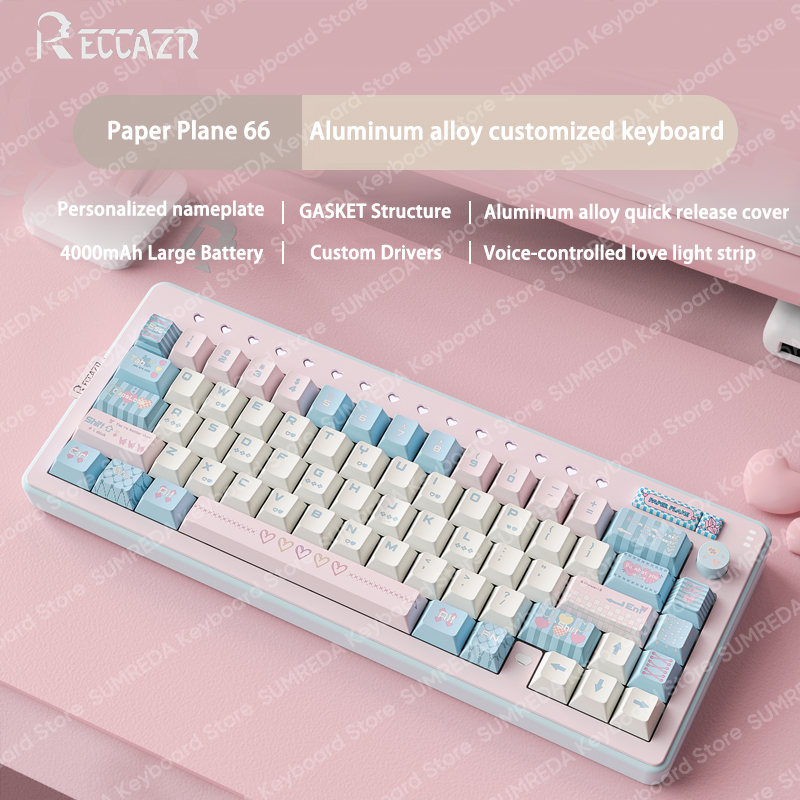 RECCAZR R66 Kağıt Plane66 Meka - Gaming Keyboard Hot Swappable incelemesi ve fiyatı