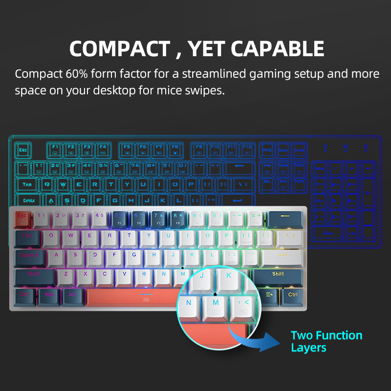 K500-B61 Machenike Mini Mekani - Keyboard Gaming Blue Switch incelemesi ve fiyatı