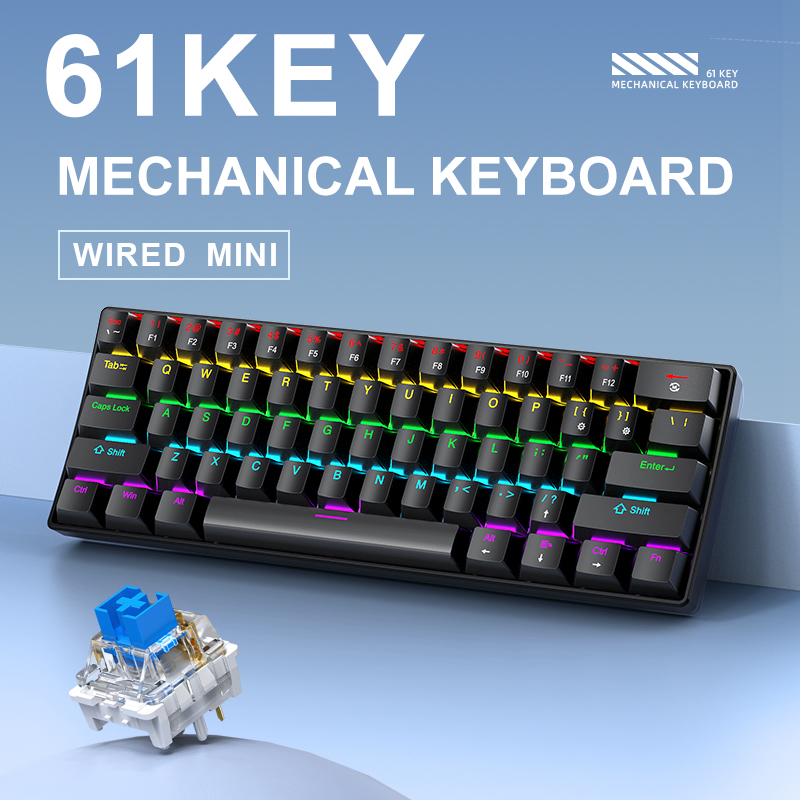 K61 Kablolu Mekanik Oyun Klavy - Keyboard Gaming Blue Switch incelemesi ve fiyatı