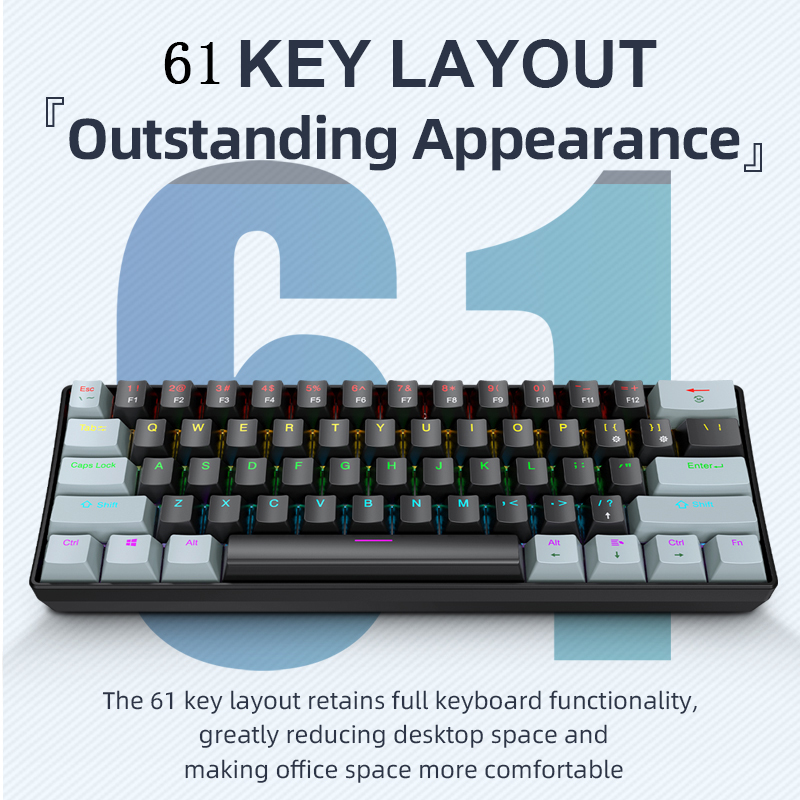 K61 Kablolu Mekanik Oyun Klavy - Keyboard Gaming Blue Switch incelemesi ve fiyatı